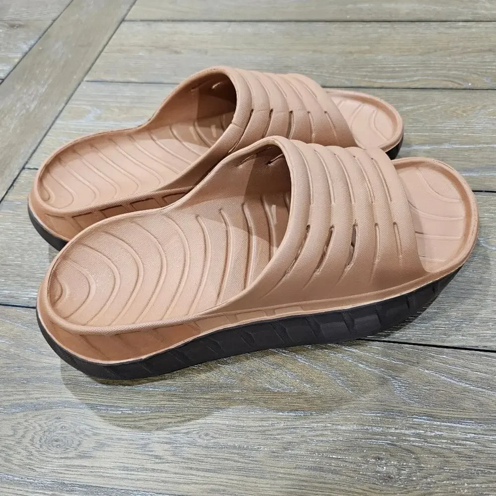 KuaiLu Mens Recovery Sandals With Comfortable Plantar Fasciitis Arch Support